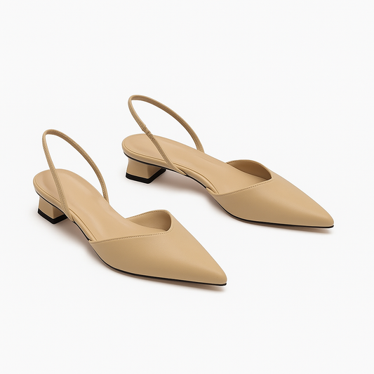Pointed-Toe Low Heels