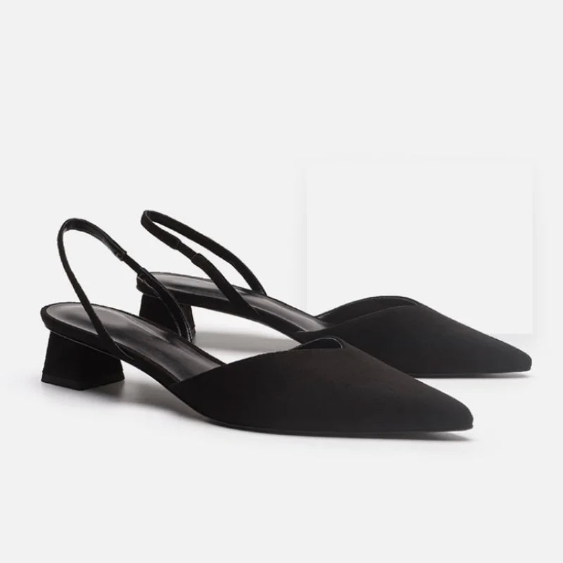 Pointed-Toe Low Heels